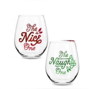 Set of 2 • 2020 Hallmark Christmas Stemless Wine Glasses NWT 🎄